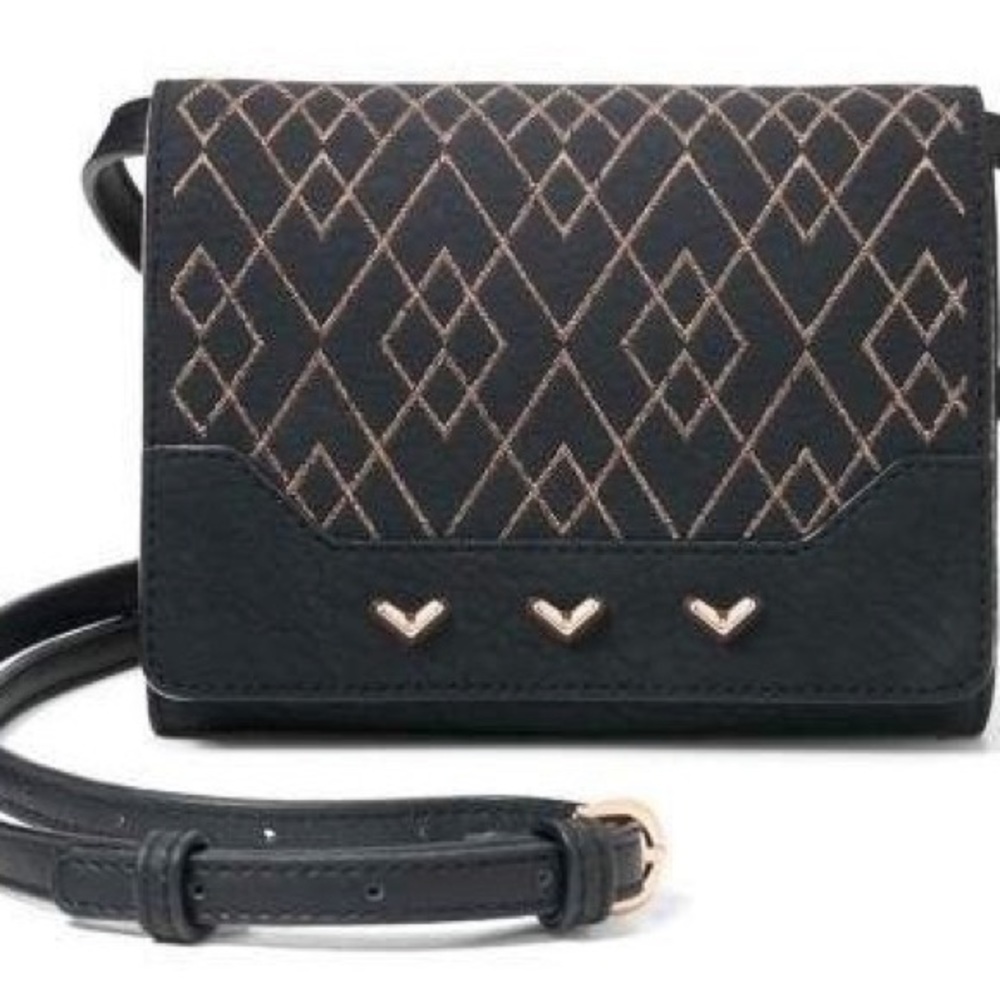 Stella & Dot | Rose Gold and Black Clutch Wallet
